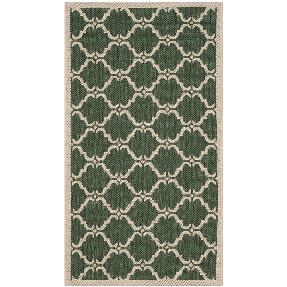 COURTYARD, DARK GREEN / BEIGE, 2'-7" X 5', Area Rug. Picture 1