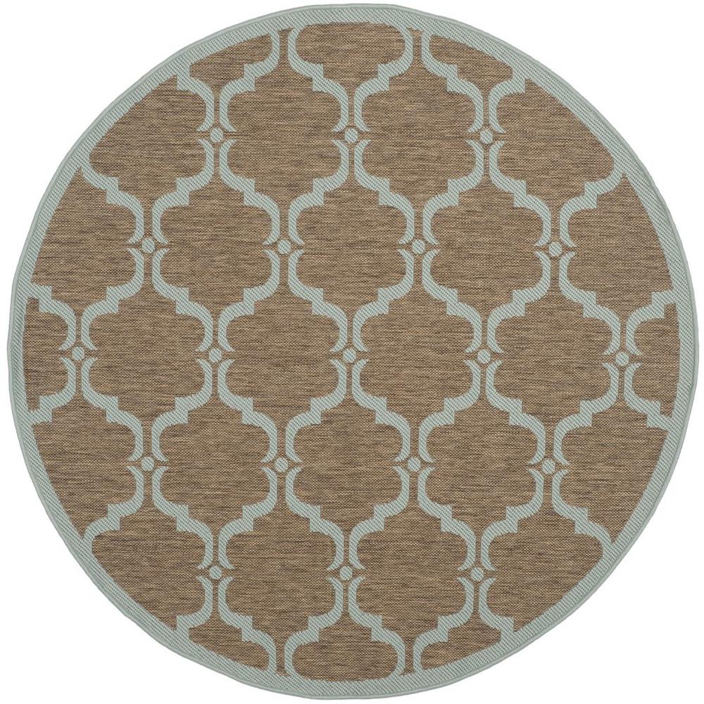 COURTYARD, BROWN / AQUA, 6'-7" X 6'-7" Round, Area Rug, CY6009-337-7R. Picture 1