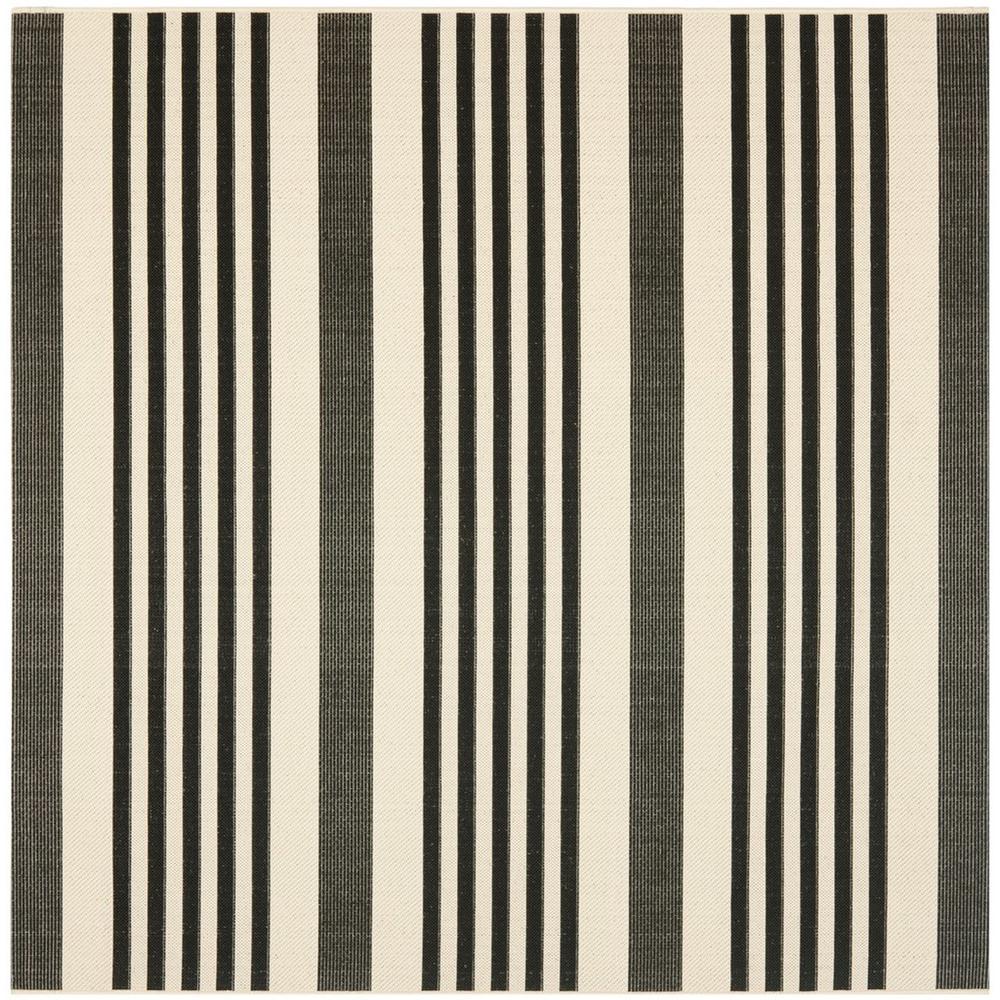 COURTYARD, BLACK / BONE, 5'-3" X 5'-3" Square, Area Rug. Picture 1
