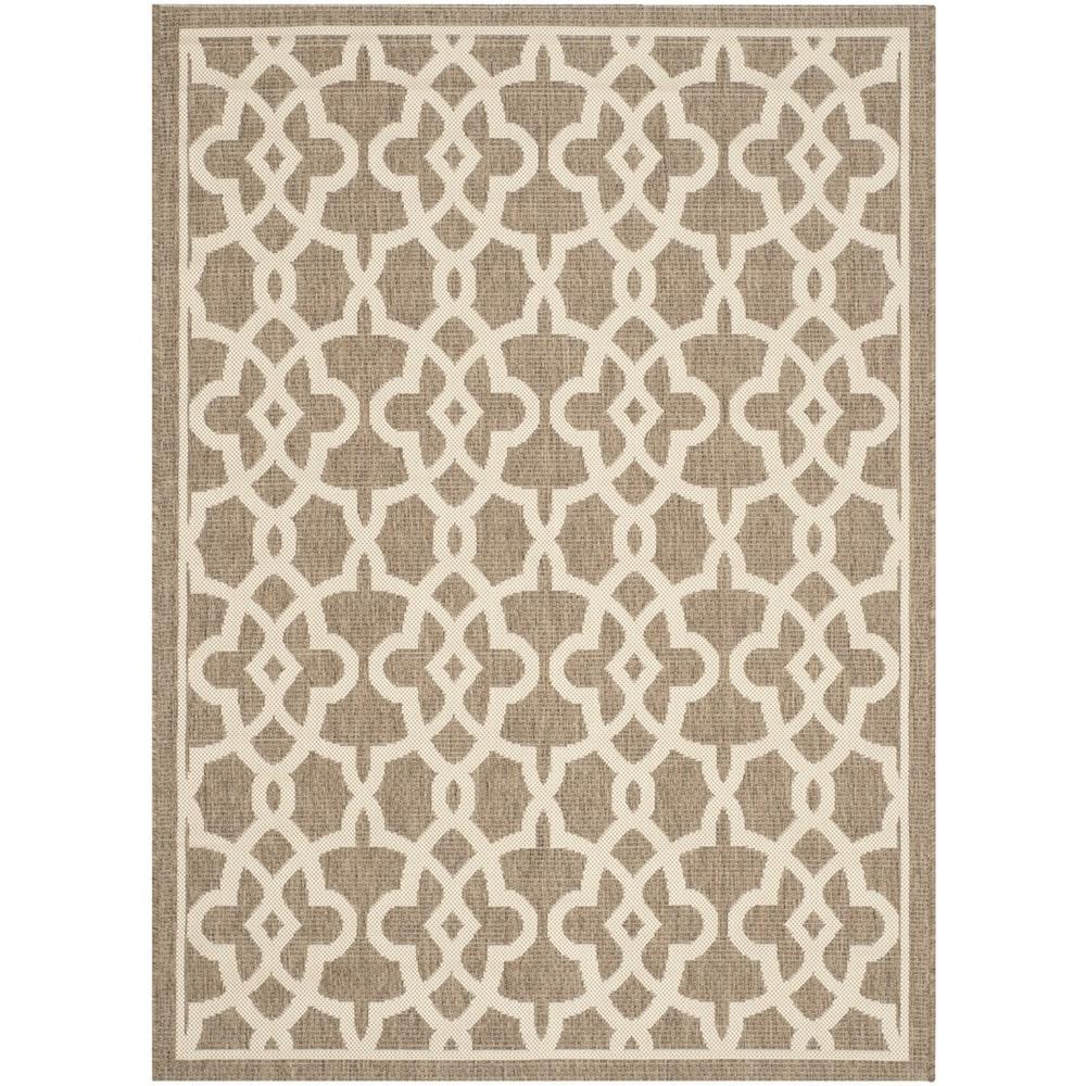 COURTYARD, MOCHA / BEIGE, 5'-3" X 7'-7", Area Rug. Picture 1