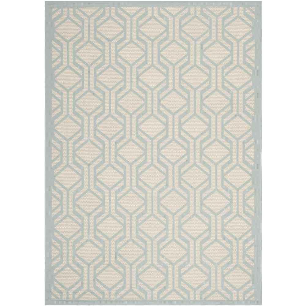 COURTYARD, BEIGE / AQUA, 5'-3" X 7'-7", Area Rug, CY6114-213-5. Picture 1