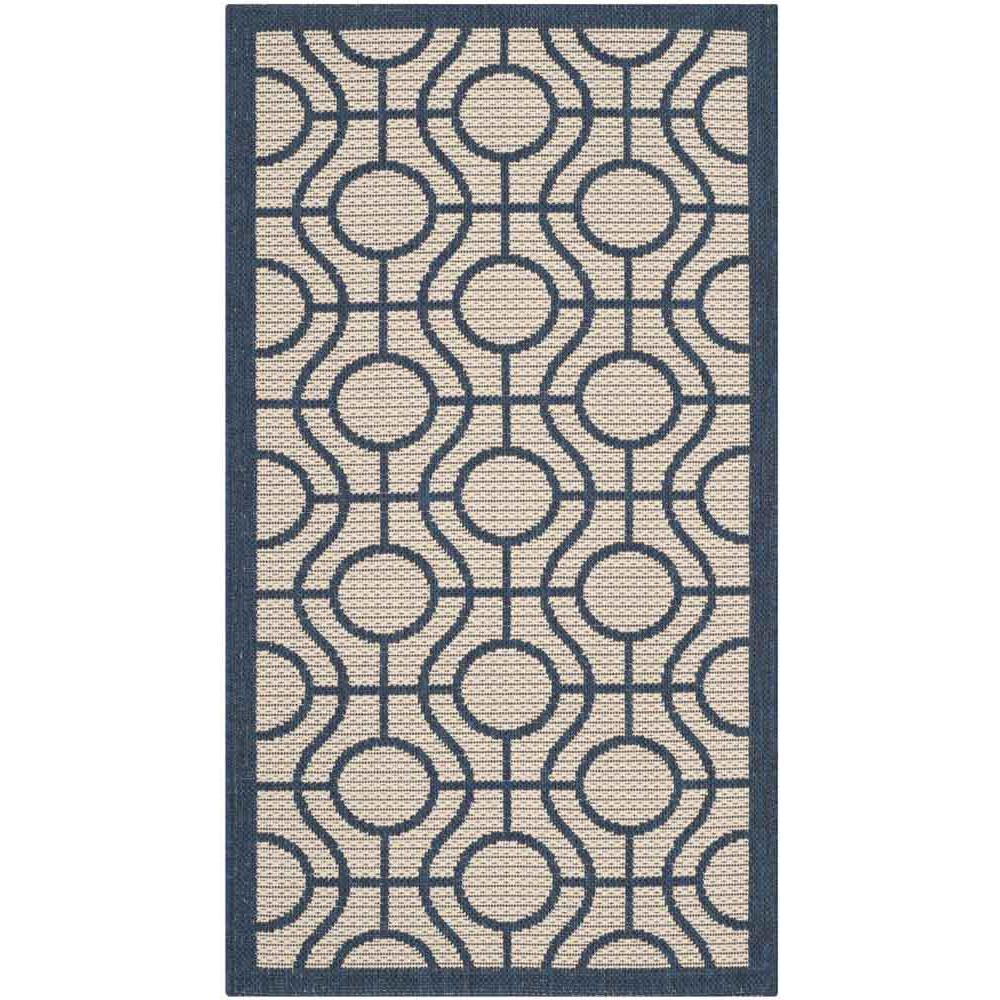 COURTYARD, BEIGE / NAVY, 2'-7" X 5', Area Rug, CY6115-258-3. Picture 1