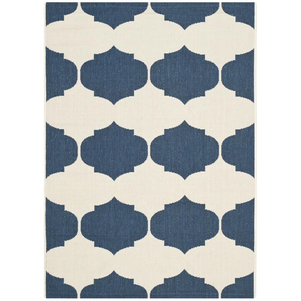 COURTYARD, BEIGE / NAVY, 5'-3" X 7'-7", Area Rug, CY6162-258-5. Picture 1