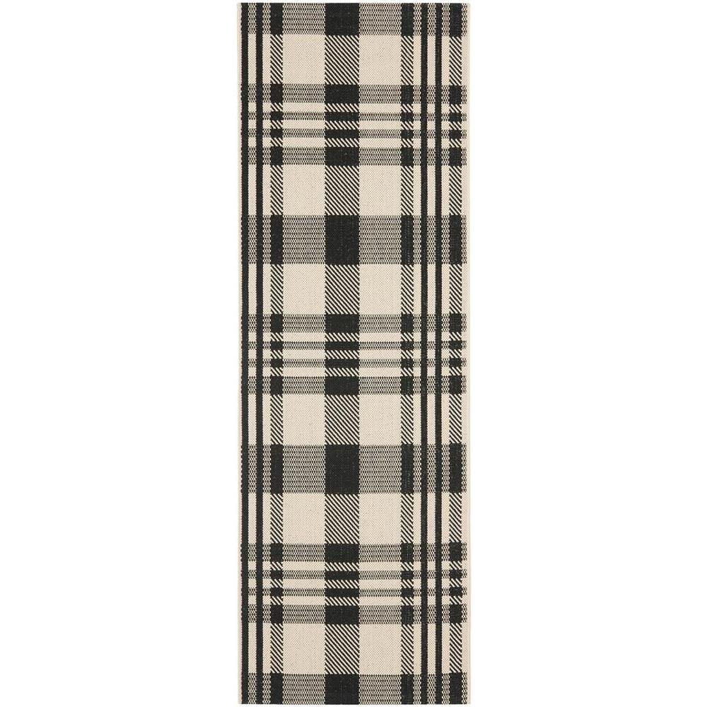 COURTYARD, BLACK / BONE, 2'-3" X 6'-7", Area Rug, CY6201-216-27. Picture 1