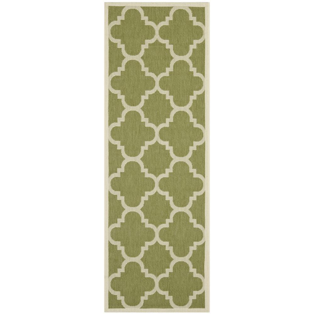 COURTYARD, GREEN / BEIGE, 2'-3" X 12', Area Rug, CY6243-244-212. Picture 1