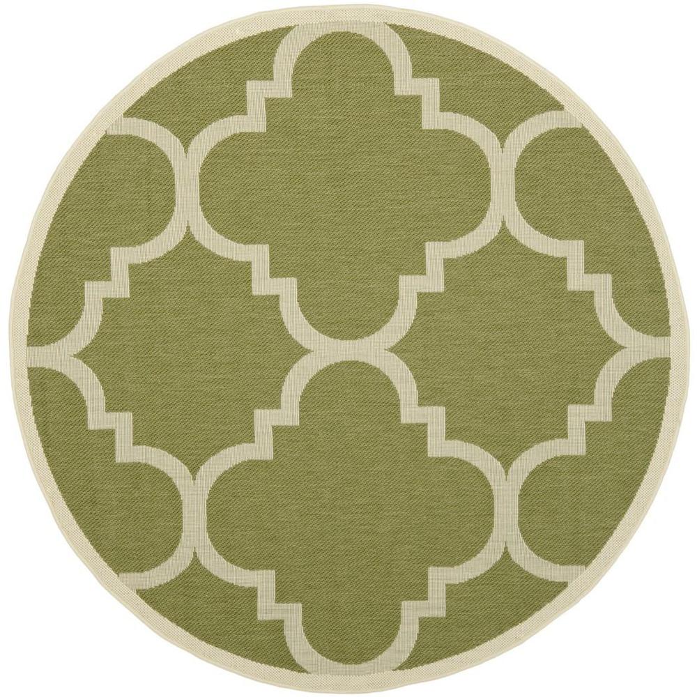 COURTYARD, GREEN / BEIGE, 6'-7" X 6'-7" Round, Area Rug, CY6243-244-7R. Picture 1