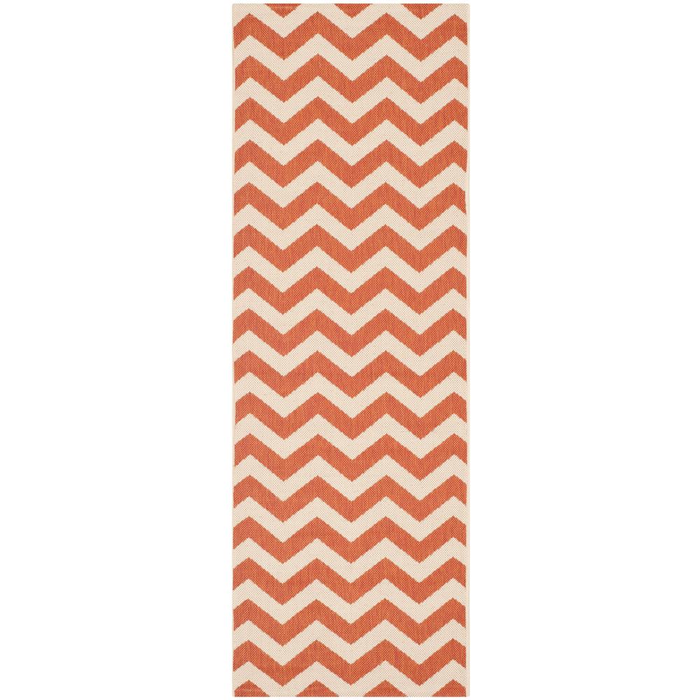 COURTYARD, TERRACOTTA / BEIGE, 2'-3" X 6'-7", Area Rug, CY6244-241-27. Picture 1