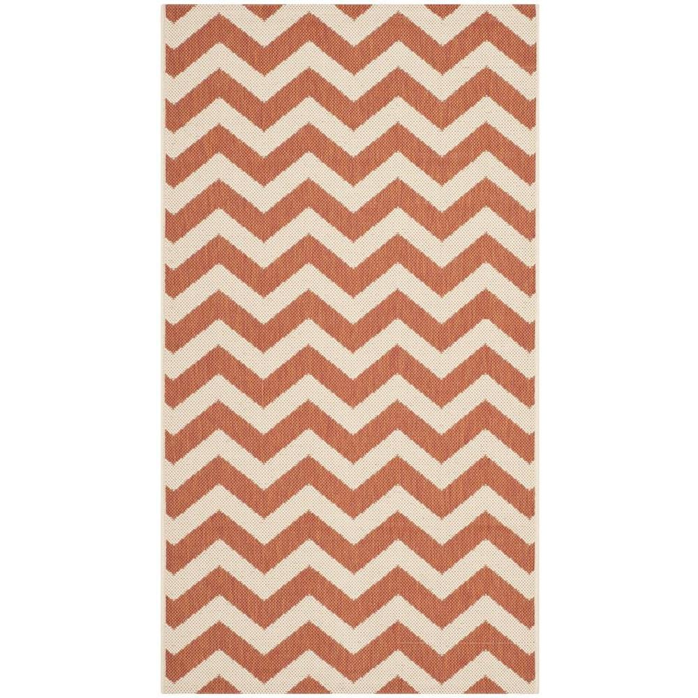 COURTYARD, TERRACOTTA / BEIGE, 2'-7" X 5', Area Rug, CY6244-241-3. Picture 1