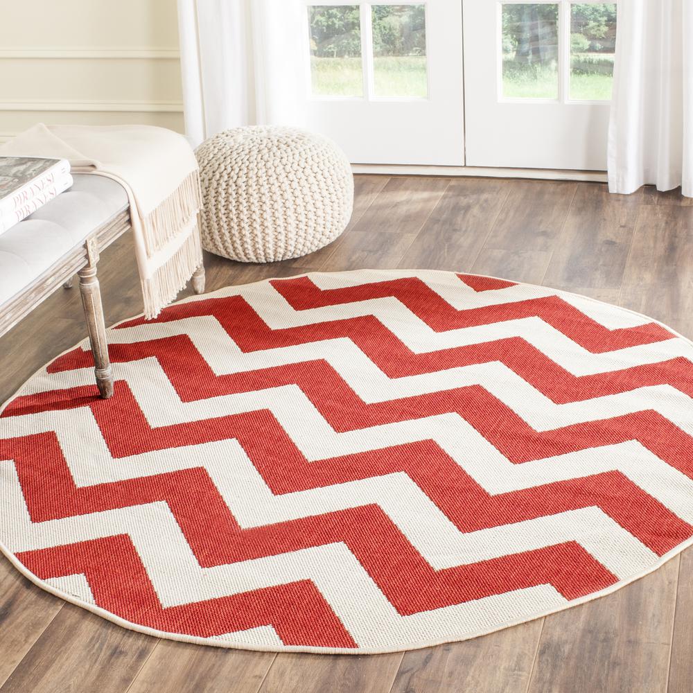 COURTYARD, RED, 5'-3" X 5'-3" Round, Area Rug, CY6244-248-5R. Picture 3