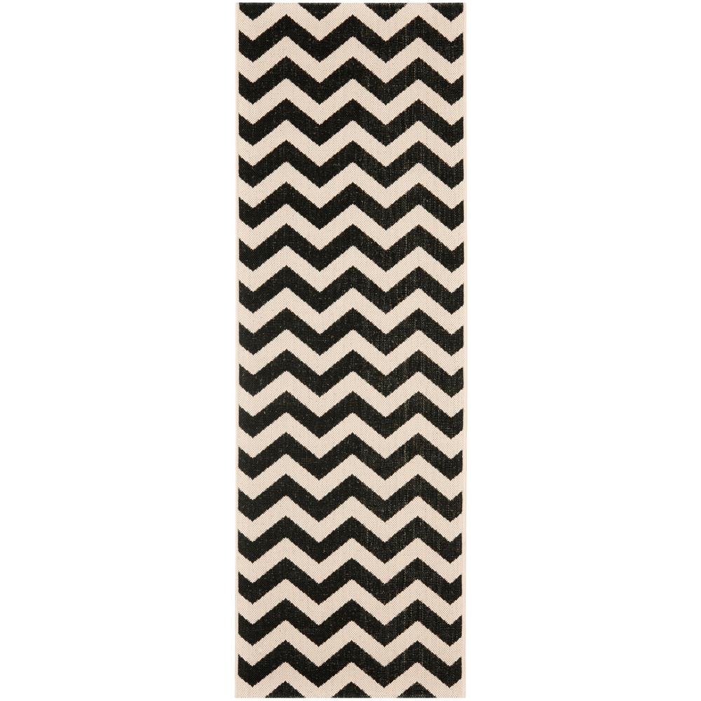 COURTYARD, BLACK / BEIGE, 2'-3" X 12', Area Rug, CY6244-256-212. Picture 1