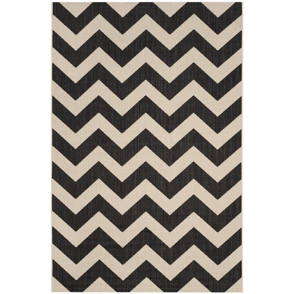 COURTYARD, BLACK / BEIGE, 5'-3" X 7'-7", Area Rug, CY6244-256-5. Picture 1
