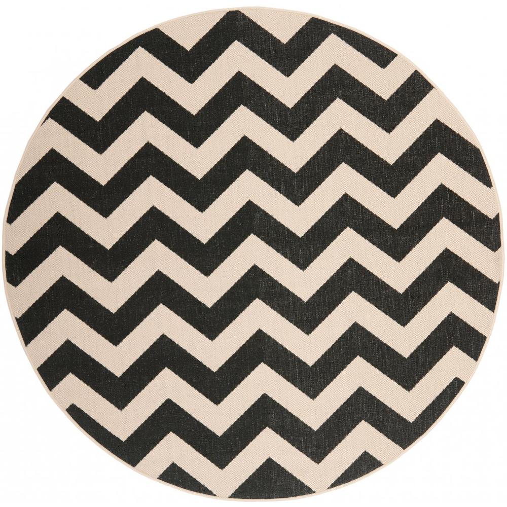 COURTYARD, BLACK / BEIGE, 6'-7" X 6'-7" Round, Area Rug, CY6244-256-7R. Picture 1