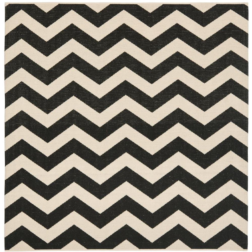 COURTYARD, BLACK / BEIGE, 5'-3" X 5'-3" Square, Area Rug, CY6245-256-5SQ. Picture 1