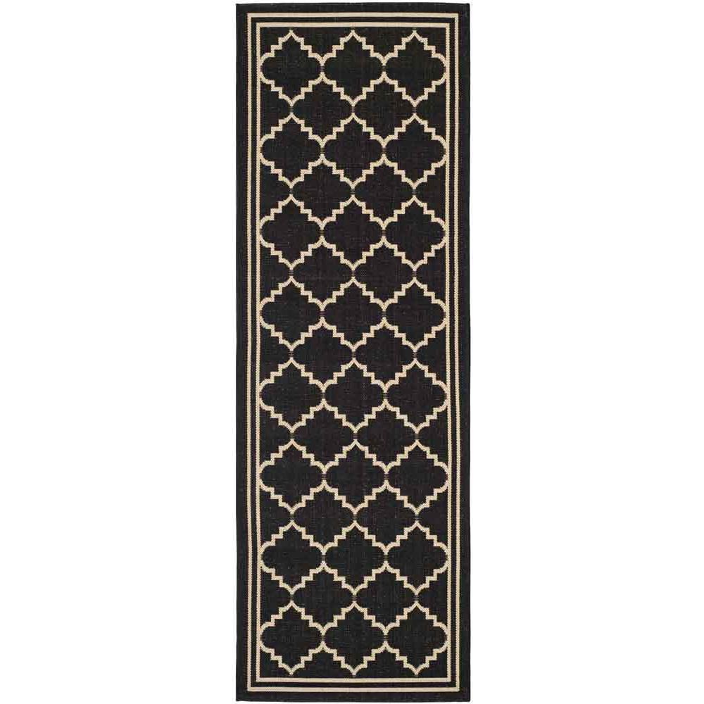 COURTYARD, BLACK / CREME, 2'-3" X 6'-7", Area Rug, CY6889-26-27. Picture 1