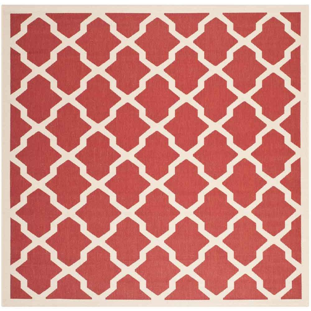 COURTYARD, RED / BONE, 5'-3" X 5'-3" Square, Area Rug, CY6903-248-5SQ. Picture 1