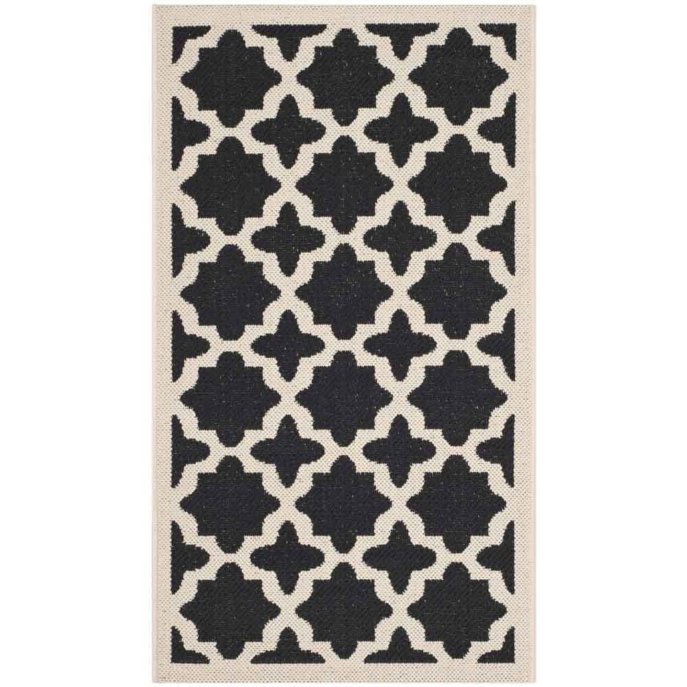 COURTYARD, BLACK / BEIGE, 4' X 5'-7", Area Rug, CY6913-266-4. Picture 1