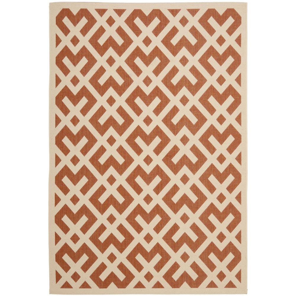 COURTYARD, TERRACOTTA / BONE, 5'-3" X 7'-7", Area Rug, CY6915-231-5. Picture 1