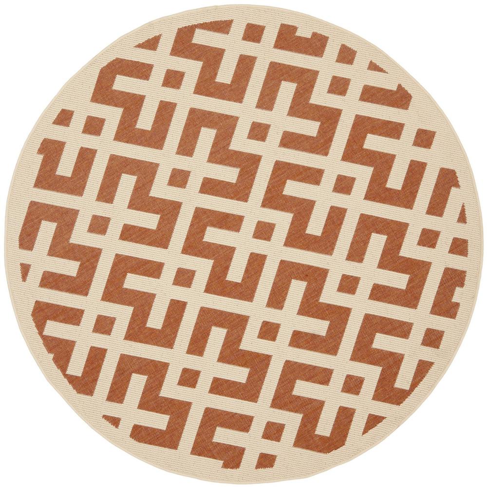 COURTYARD, TERRACOTTA / BONE, 6'-7" X 6'-7" Round, Area Rug, CY6915-231-7R. Picture 1