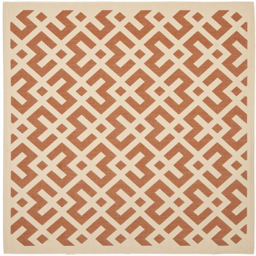 COURTYARD, TERRACOTTA / BONE, 5'-3" X 5'-3" Square, Area Rug, CY6915-231-5SQ. Picture 1