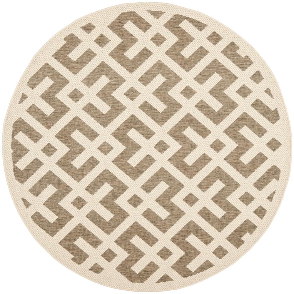 COURTYARD, BROWN / BONE, 6'-7" X 6'-7" Round, Area Rug, CY6915-232-7R. Picture 1