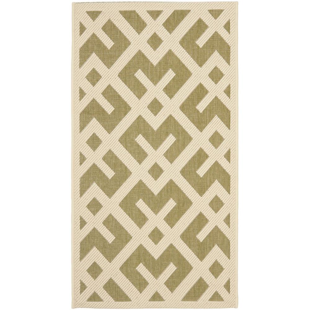 COURTYARD, GREEN / BONE, 2'-7" X 5', Area Rug. Picture 1