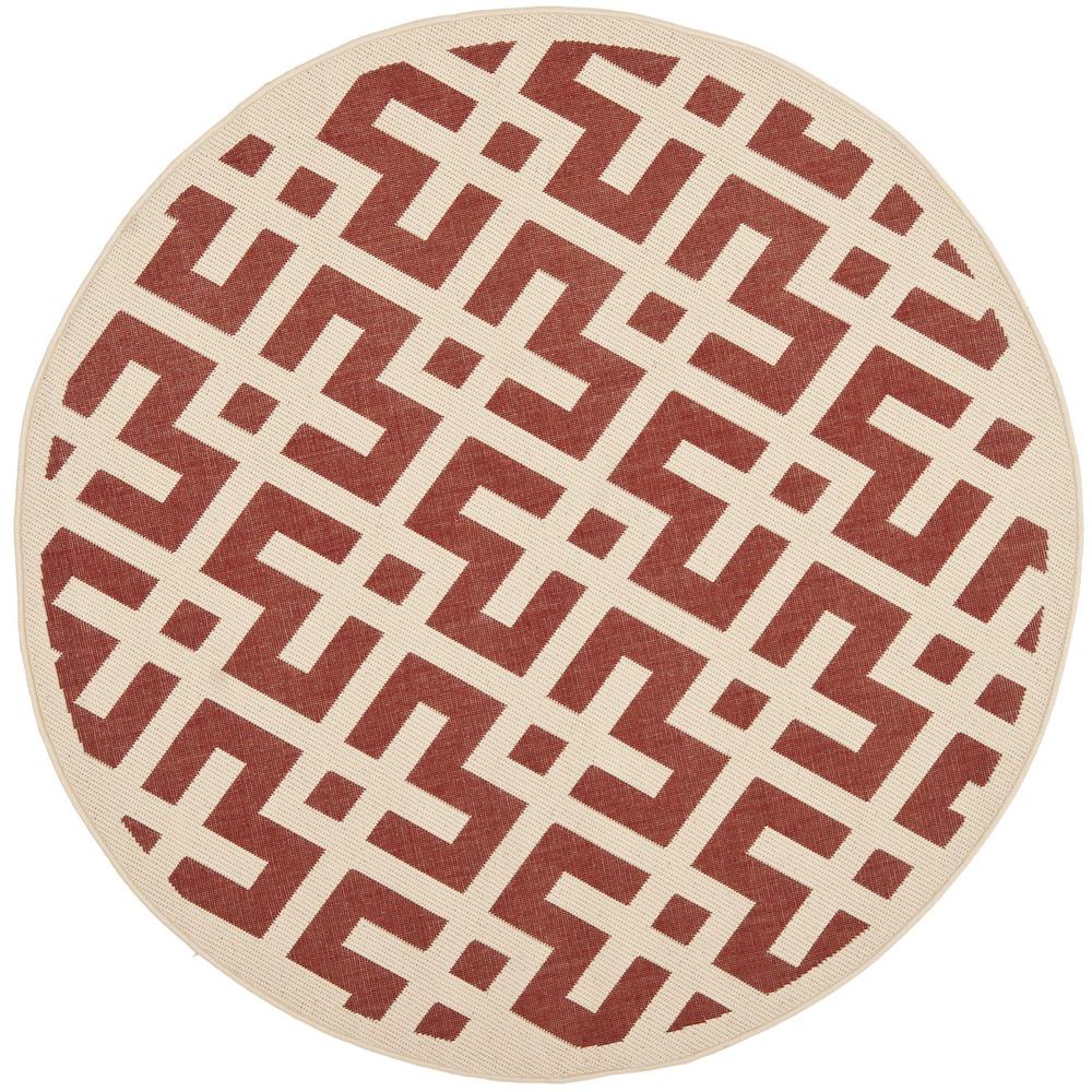 COURTYARD, RED / BONE, 6'-7" X 6'-7" Round, Area Rug, CY6915-238-7R. Picture 1