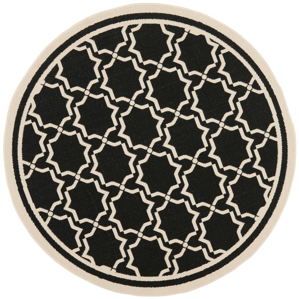 COURTYARD, BLACK / BEIGE, 6'-7" X 6'-7" Round, Area Rug, CY6916-226-7R. Picture 1