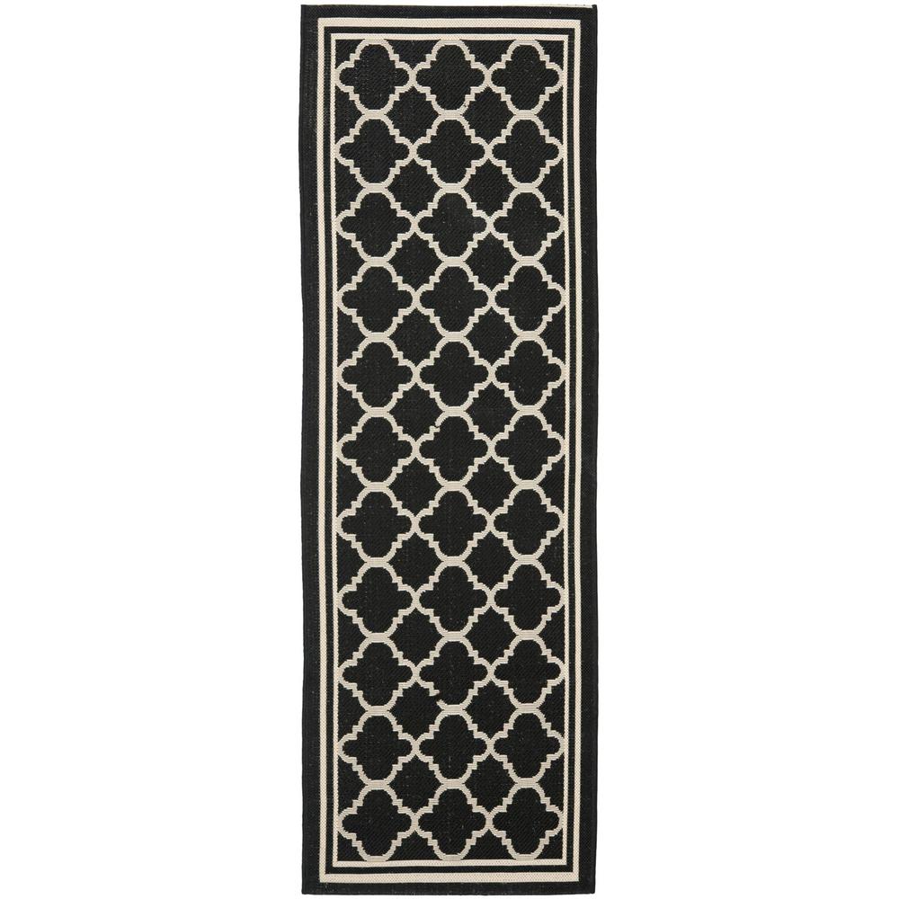COURTYARD, BLACK / BEIGE, 2'-3" X 12', Area Rug, CY6918-226-212. Picture 1