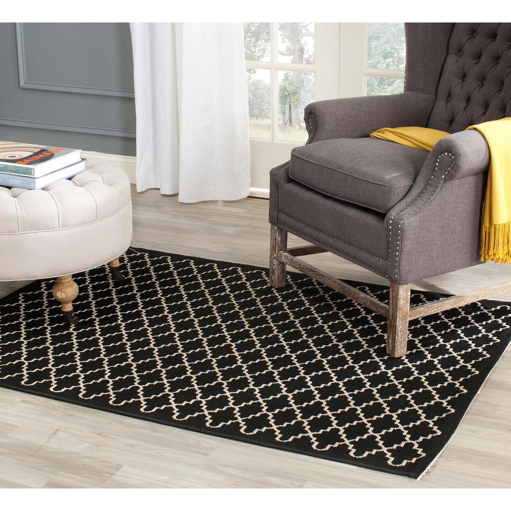 COURTYARD, BLACK / BEIGE, 6'-7" X 9'-6", Area Rug, CY6919-226-6. Picture 1