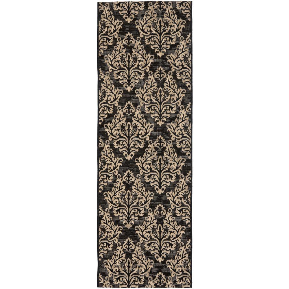 COURTYARD, BLACK / CREME, 2'-3" X 6'-7", Area Rug, CY6930-26-27. Picture 1