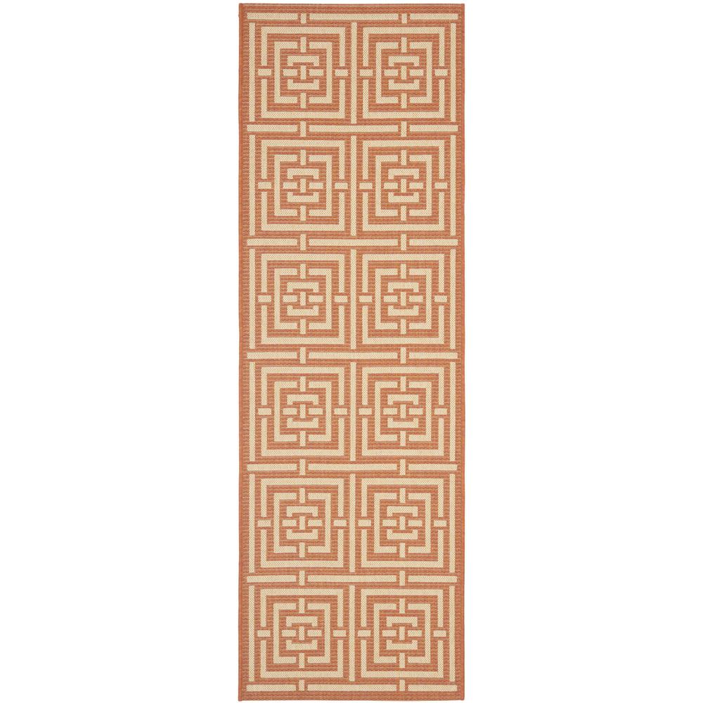 COURTYARD, TERRACOTTA / CREAM, 2'-3" X 6'-7", Area Rug. Picture 1