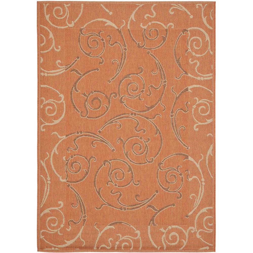 COURTYARD, TERRACOTTA / CREAM, 4' X 5'-7", Area Rug, CY7108-21A7-4. Picture 1