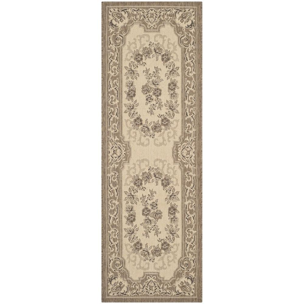 COURTYARD, CREME / BROWN, 2'-3" X 6'-7", Area Rug. Picture 1