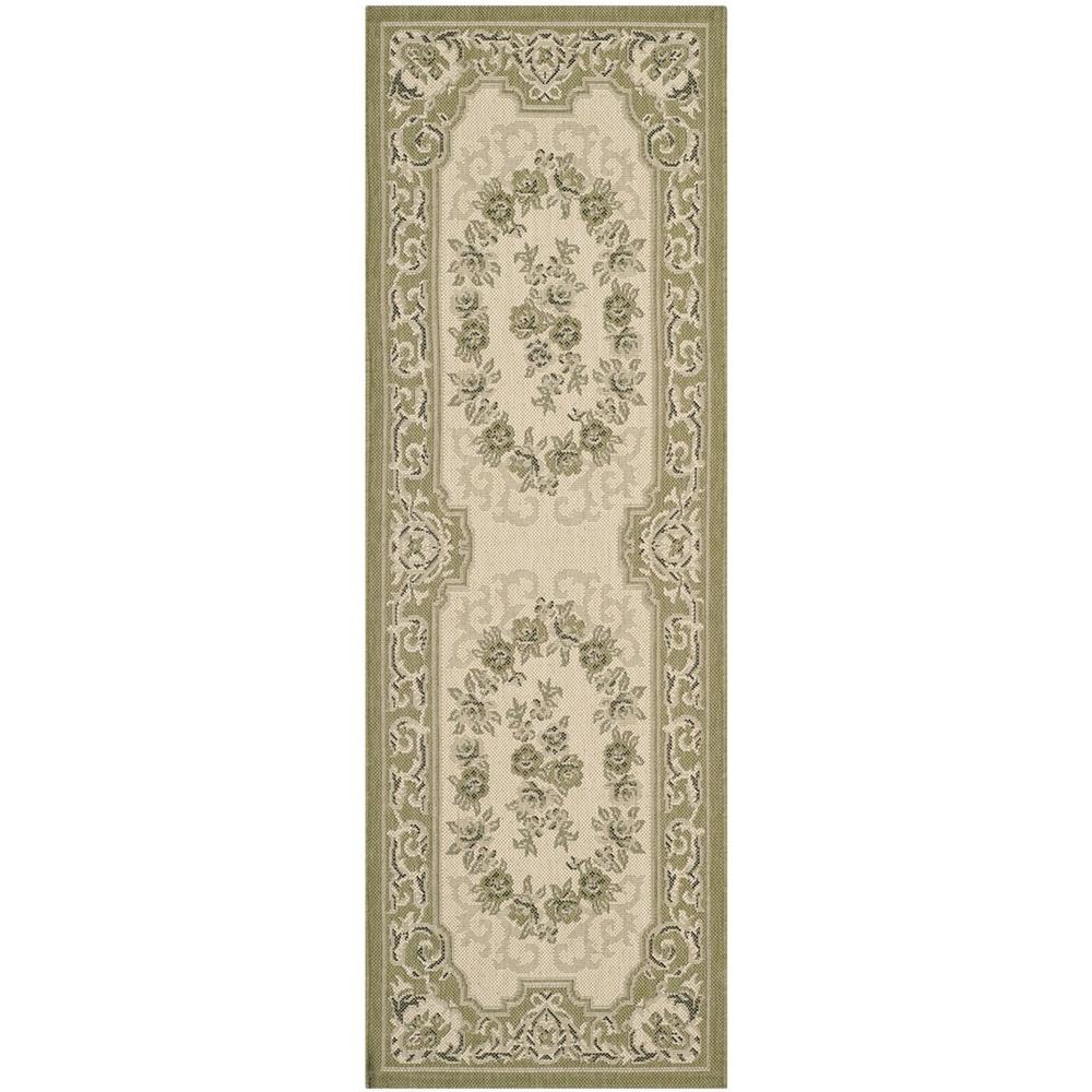 COURTYARD, CREAM / GREEN, 2'-3" X 6'-7", Area Rug, CY7208-14A5-27. Picture 1