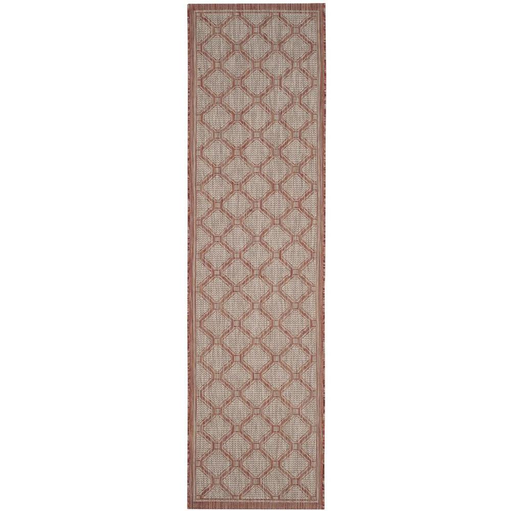 COURTYARD, RED / BEIGE, 2'-3" X 8', Area Rug, CY8474-36521-28. Picture 1