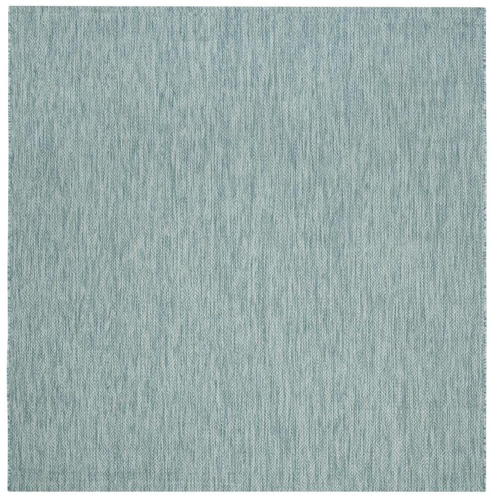 COURTYARD, AQUA / AQUA, 6'-7" X 6'-7" Square, Area Rug, CY8520-37122-7SQ. Picture 1