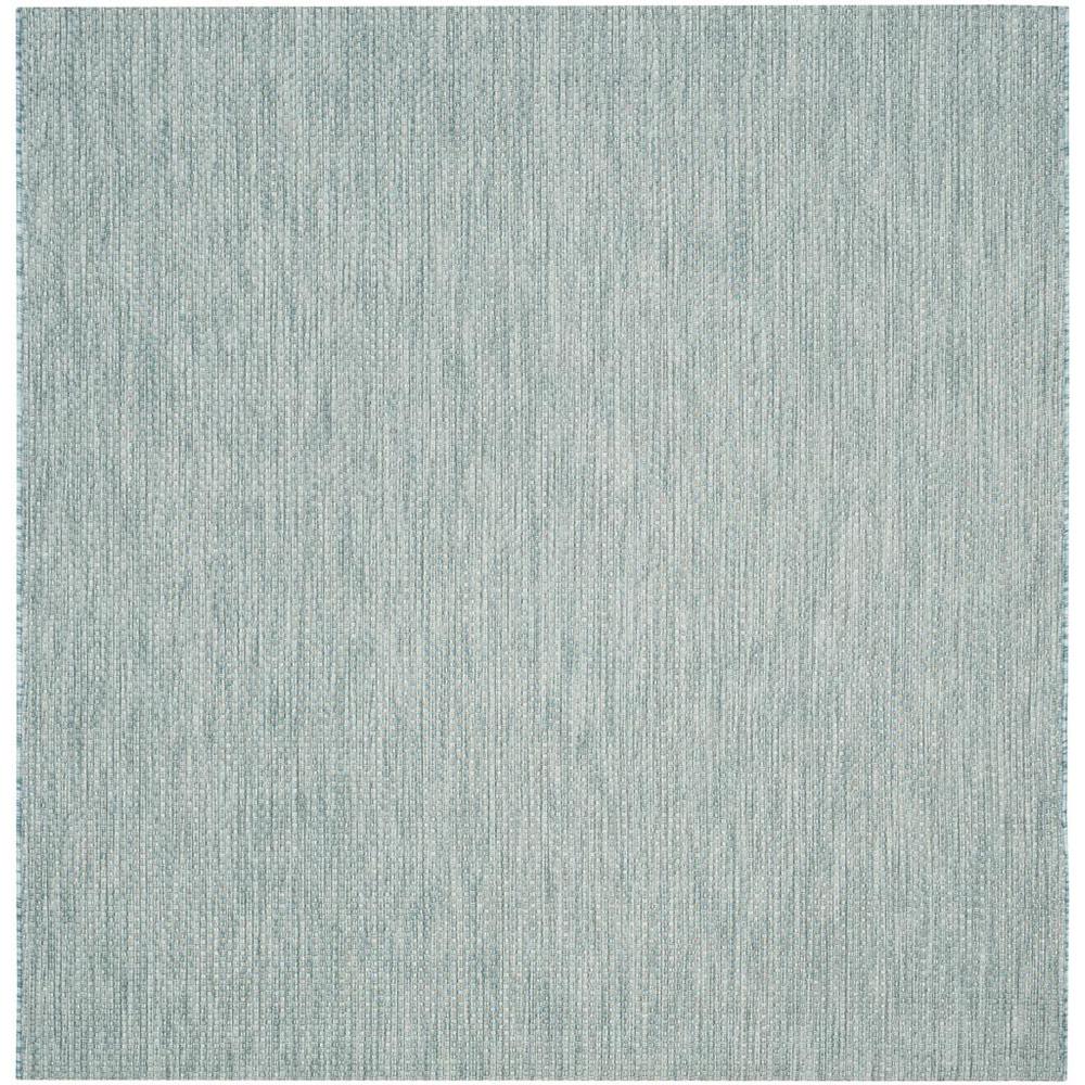 COURTYARD, AQUA / GREY, 6'-7" X 6'-7" Square, Area Rug, CY8521-37121-7SQ. Picture 1