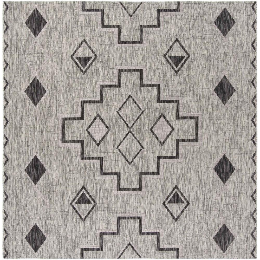 COURTYARD, GREY / BLACK, 6'-7" X 6'-7" Square, Area Rug, CY8533-37612-7SQ. Picture 1