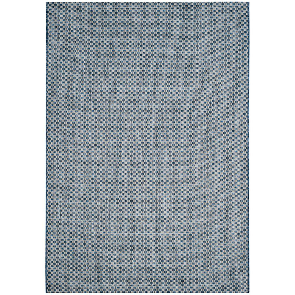 COURTYARD, BLUE / LIGHT GREY, 5'-3" X 7'-7", Area Rug. Picture 1