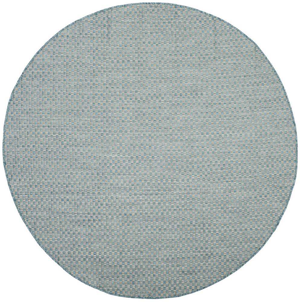 COURTYARD, LIGHT BLUE / LIGHT GREY, 6'-7" X 6'-7" Round, Area Rug. Picture 1