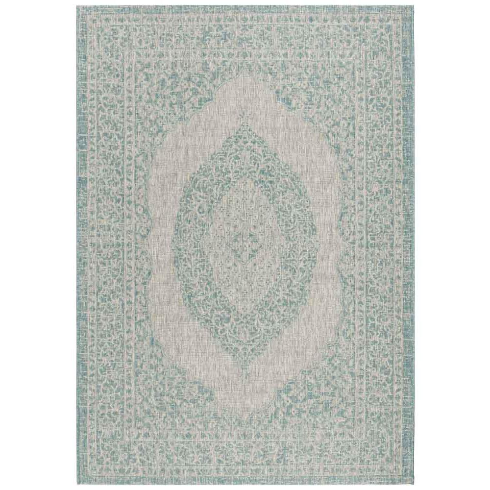 COURTYARD, LIGHT GREY / AQUA, 2'-7" X 5', Area Rug, CY8751-37112-3. Picture 1
