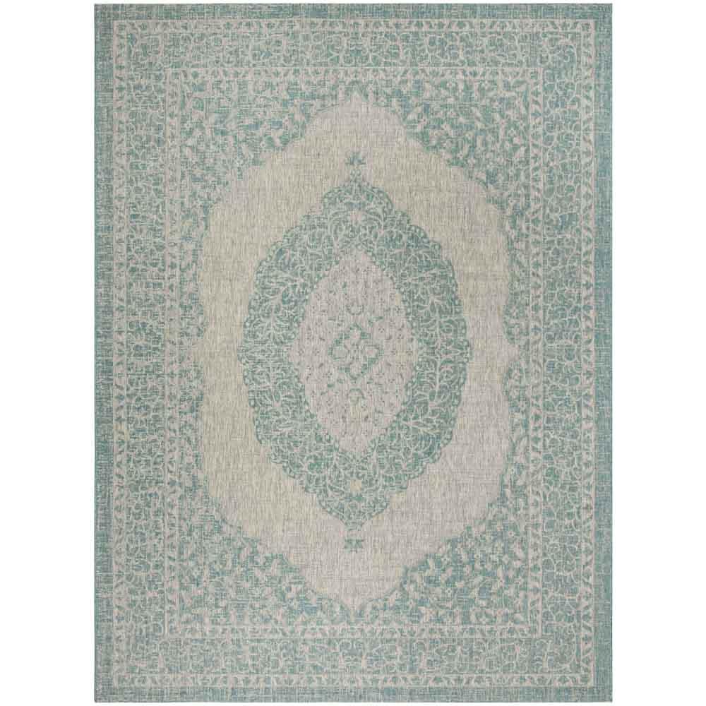 COURTYARD, LIGHT GREY / AQUA, 9' X 12', Area Rug, CY8751-37112-9. Picture 1