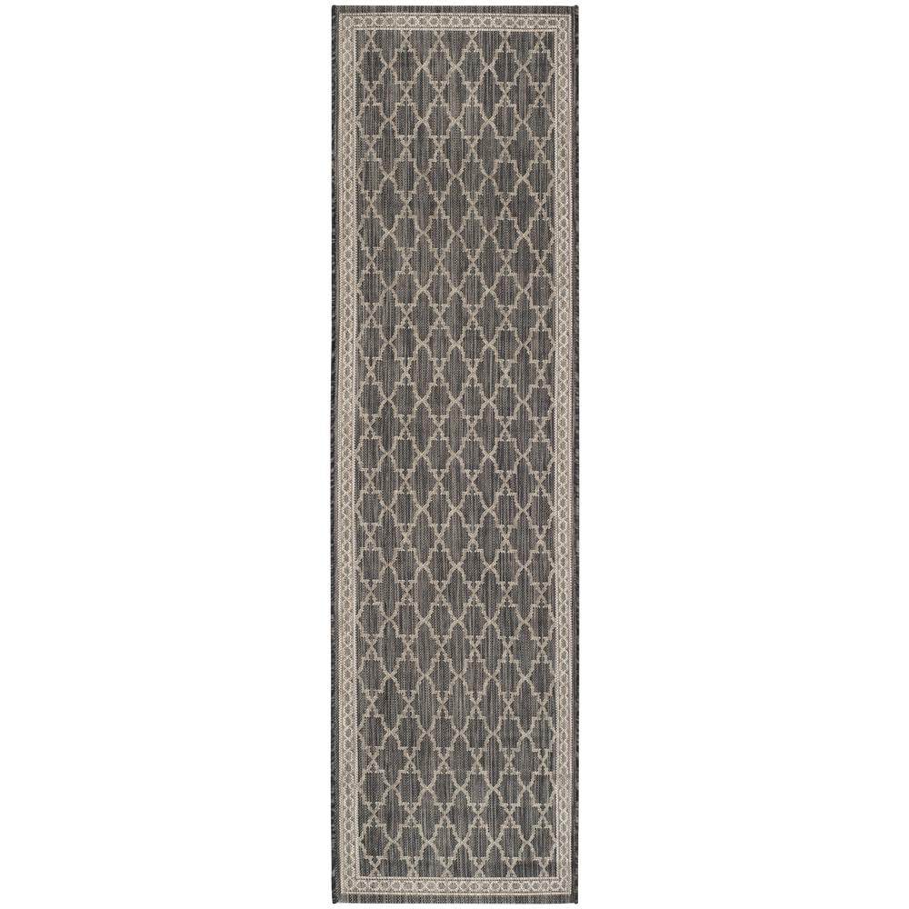 COURTYARD, BLACK / BEIGE, 2'-3" X 8', Area Rug, CY8871-36621-28. Picture 1