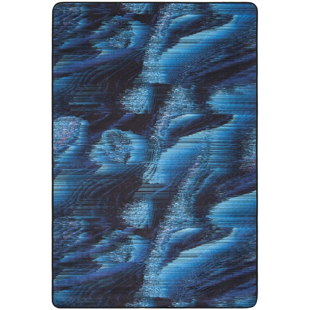 DAYTONA, BLACK / TURQUOISE, 5'-1" X 7'-6", Area Rug. Picture 1