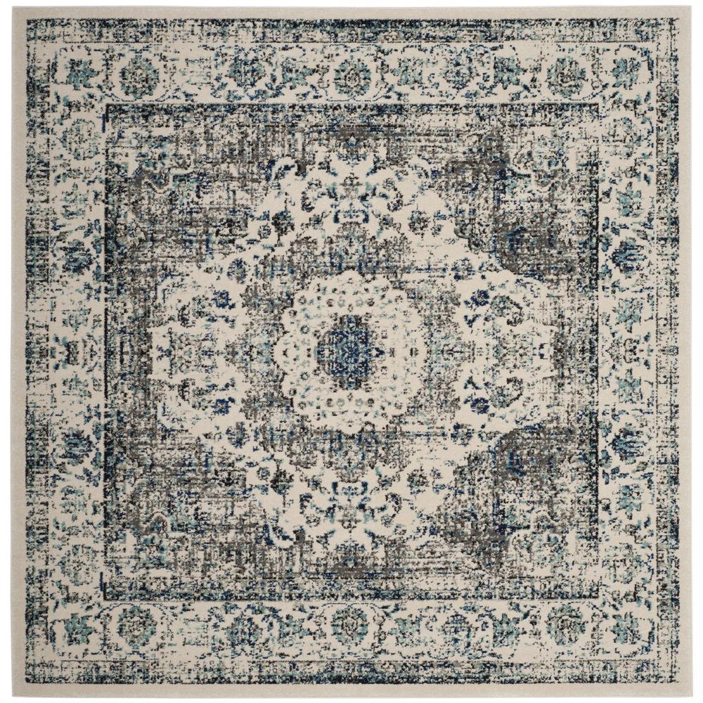 EVOKE, IVORY / GREY, 5'-1" X 5'-1" Square, Area Rug, EVK220D-5SQ. Picture 1