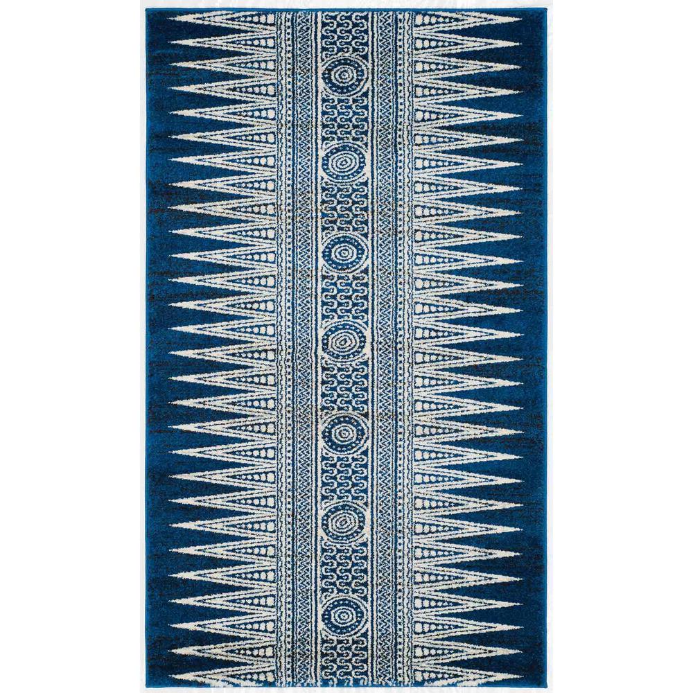 EVOKE, ROYAL / IVORY, 3' X 5', Area Rug, EVK226A-3. Picture 1