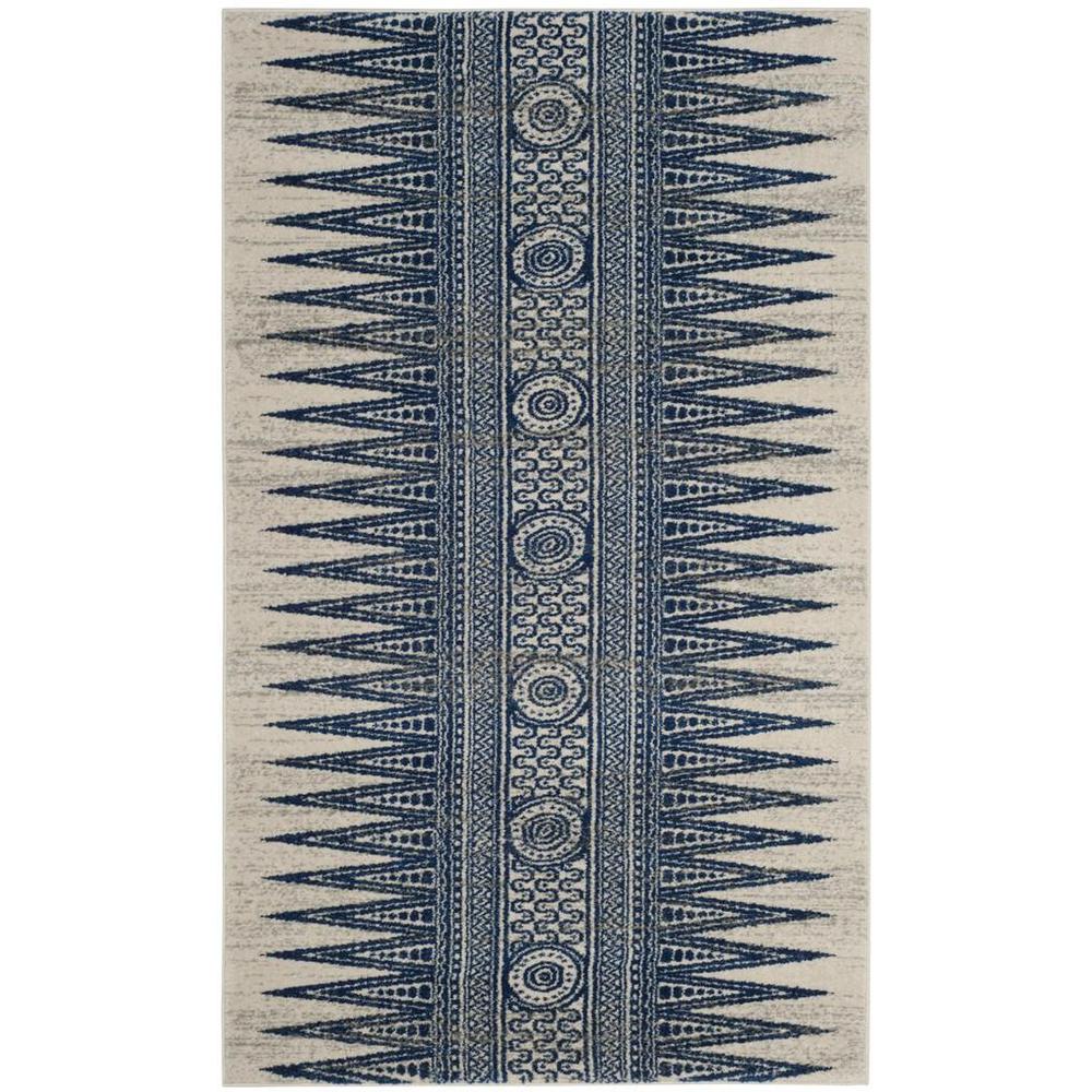 EVOKE, IVORY / BLUE, 3' X 5', Area Rug, EVK226C-3. Picture 1