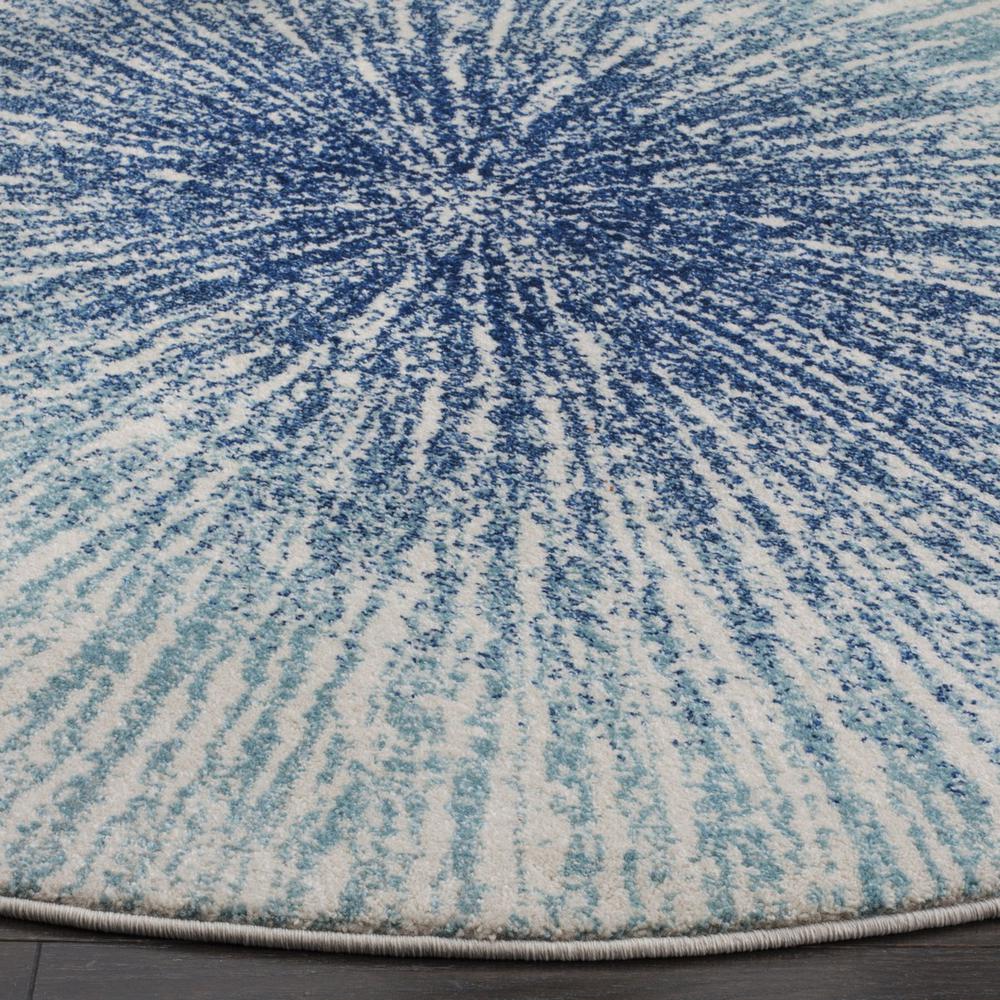 EVOKE, ROYAL / IVORY, 4' X 4' Round, Area Rug. Picture 1