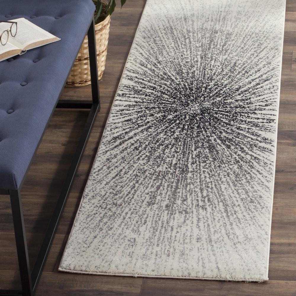 EVOKE, BLACK / IVORY, 2'-2" X 13', Area Rug. Picture 1