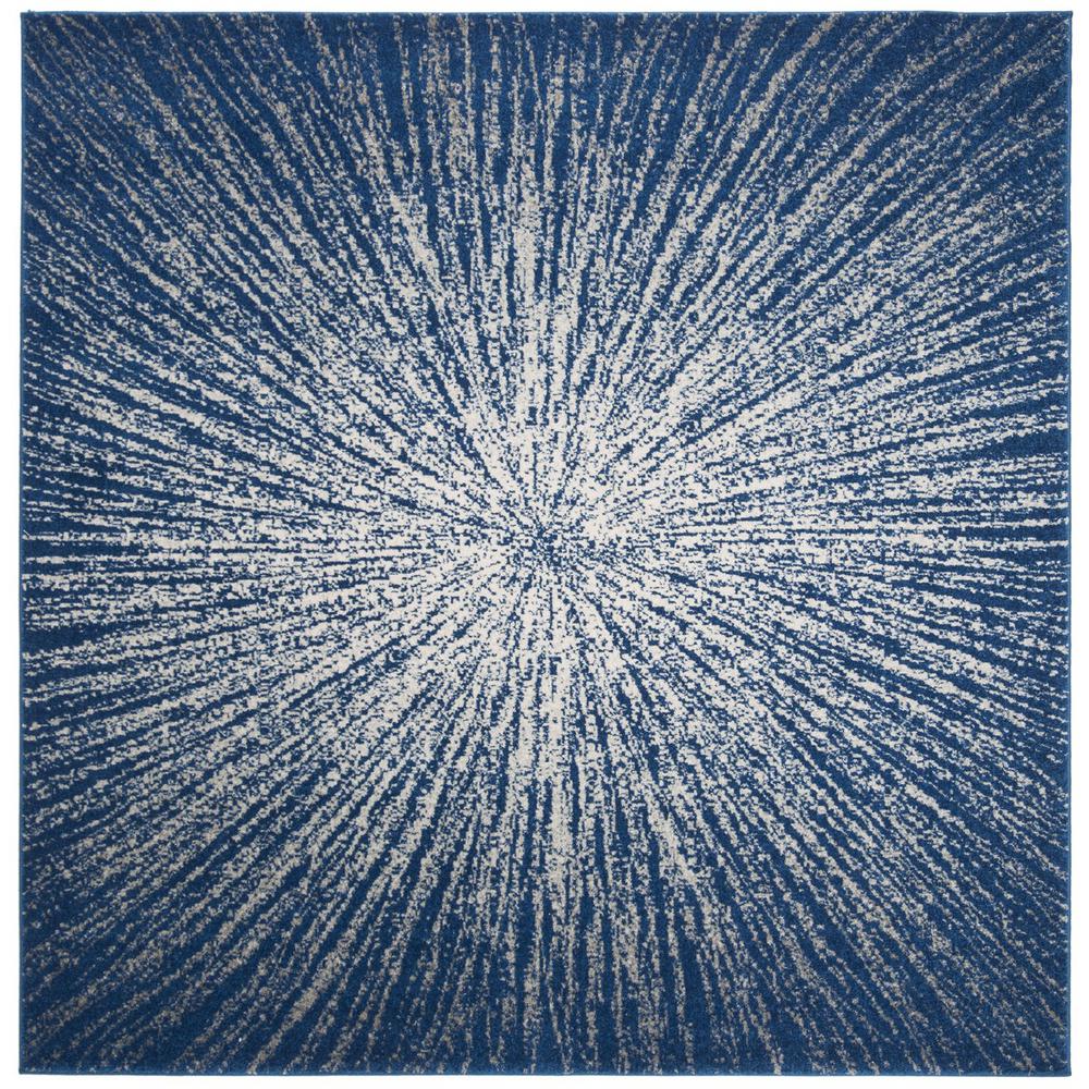 EVOKE, NAVY / IVORY, 6'-7" X 6'-7" Square, Area Rug, EVK228N-7SQ. Picture 1